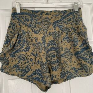 Free People Green Paisley Shorts Size XS
